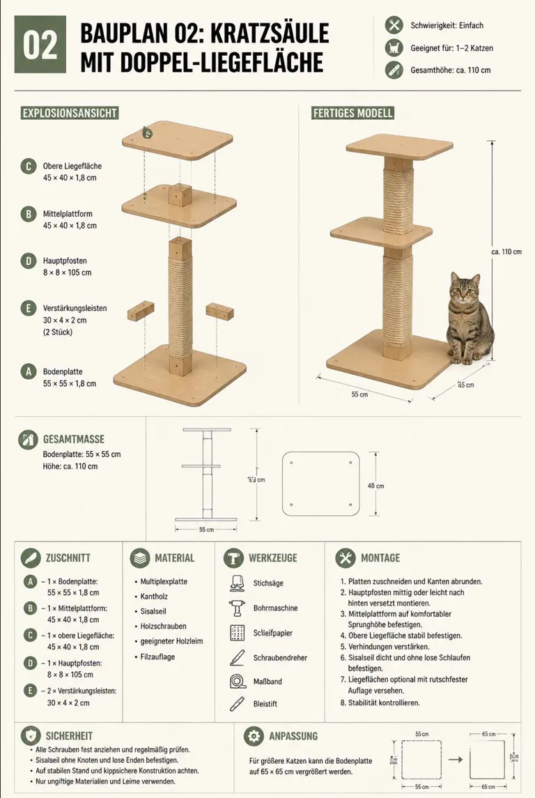 Bauplan-Seite 4 aus der Sammlung für Katzenmöbel
