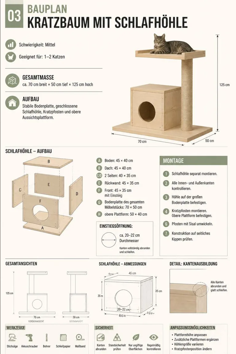 Bauplan-Seite 5 aus der Sammlung für Katzenmöbel